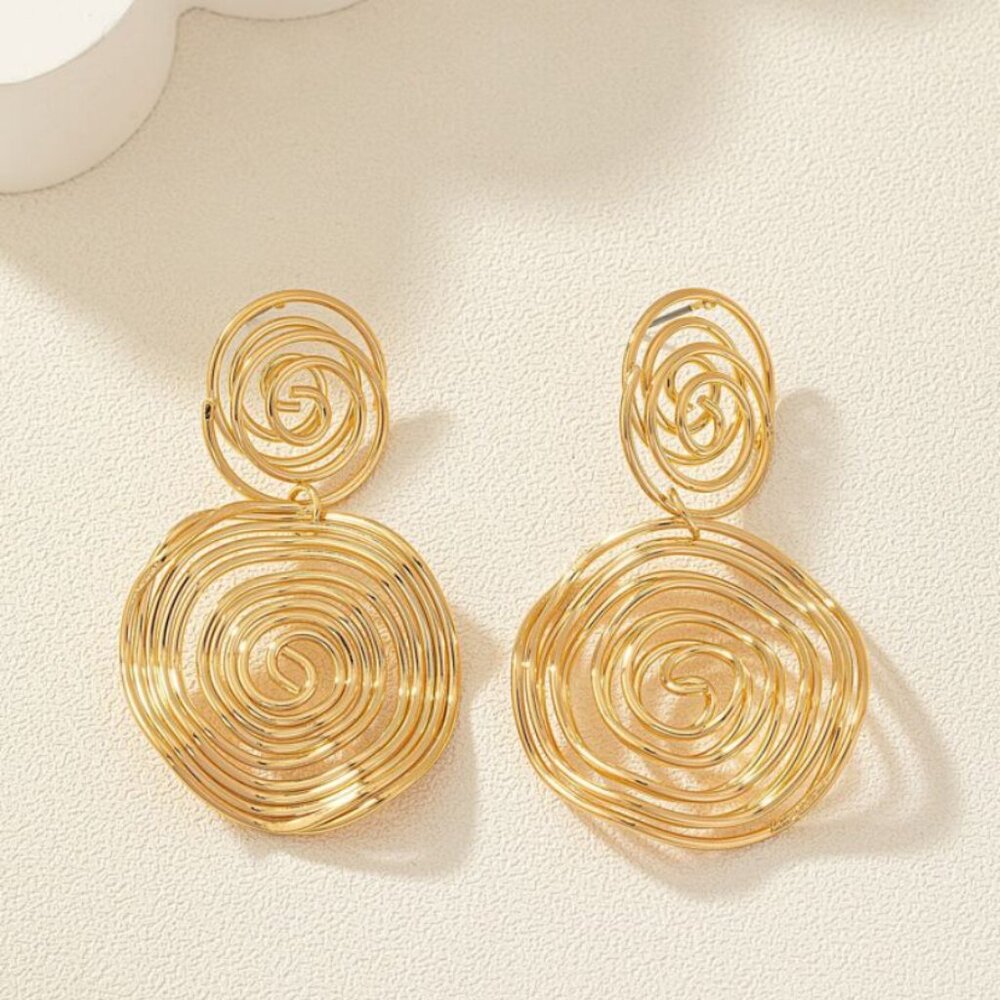 Women's Gold Metal Boho Geometric Eclectic Drop Hanging Dangling Earrings